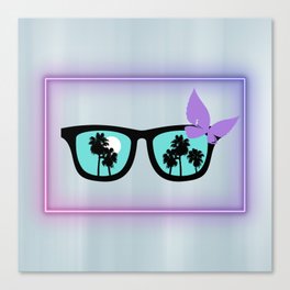 Purple Neon Sunglasses Canvas Print