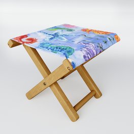 Seahorses And Starfish With Corals Folding Stool