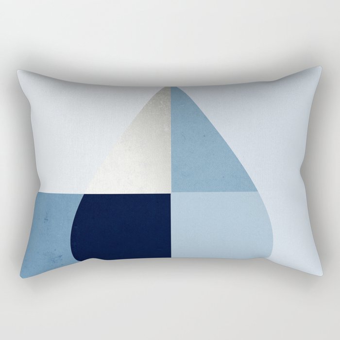 Geometric raindrop - chambray blues Rectangular Pillow