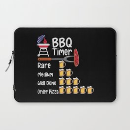 Funny Beer BBQ Timer Barbecue Grill Laptop Sleeve