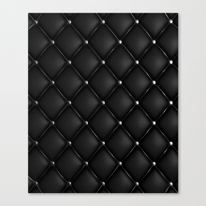 Black Quilted Leather Canvas Print