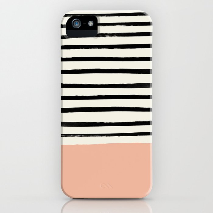 peach x stripes iphone case