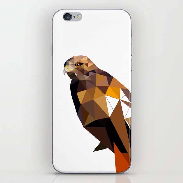 Hawk, Wild and free, Geometric birds iPhone Skin