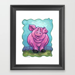 Animal Parade Pig Framed Art Print