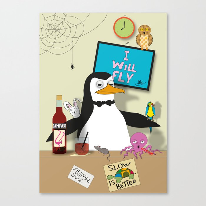 Penguin: The Barman Canvas Print