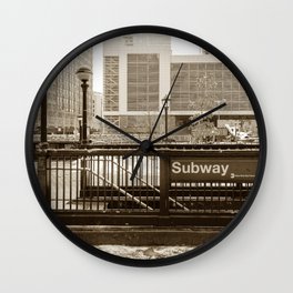 New York Sepia Wall Clock
