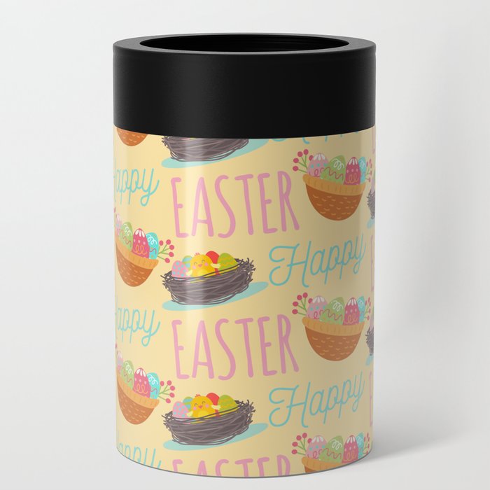 Colorful Pastel Easter Egg Pattern Can Cooler