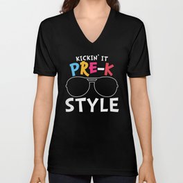 Kickin' It Pre-K Style V Neck T Shirt