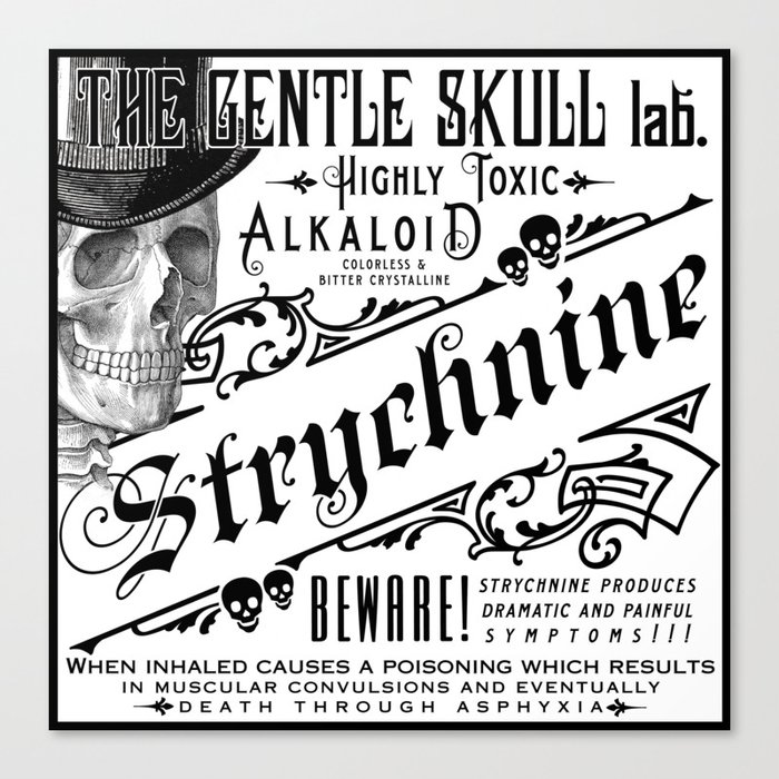 Victorian Ads Antique Poison Skull STRYCHNINE Canvas Print