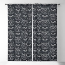 Gothic lace-bats-black Blackout Curtain
