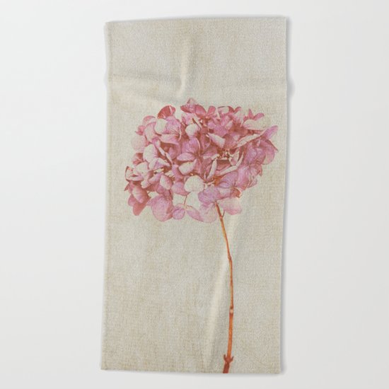 Pink Vintage Hydrangea Beach Towel