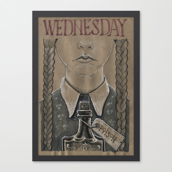 Wednesday Addams (DRAWLLOWEEN 2/31) Canvas Print