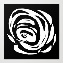 Abstract Rose White Canvas Print