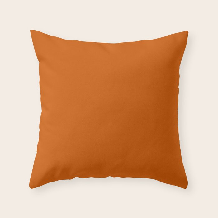 Burnt Orange Solid Color Throw Pillow By Makeitcolorful Society6