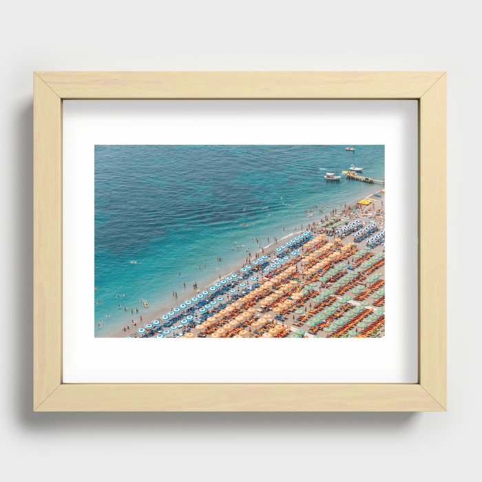 Positano Beach Aerial Recessed Framed Print