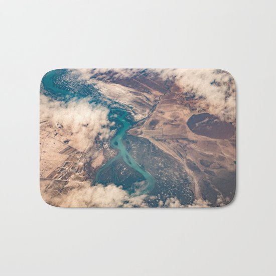 View of the World from Above (Earth Map) Bath Mat