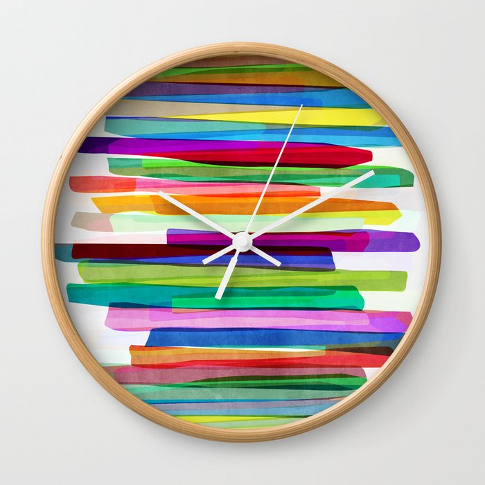 Colorful Stripes 1 Wall Clock
