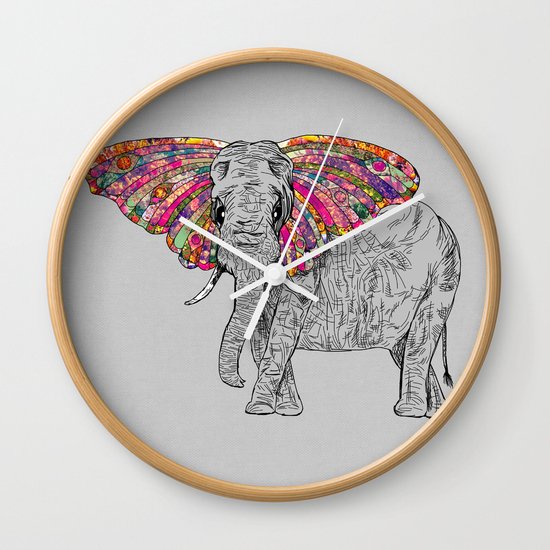 Bella The Happy Butterphant Wall Clock
