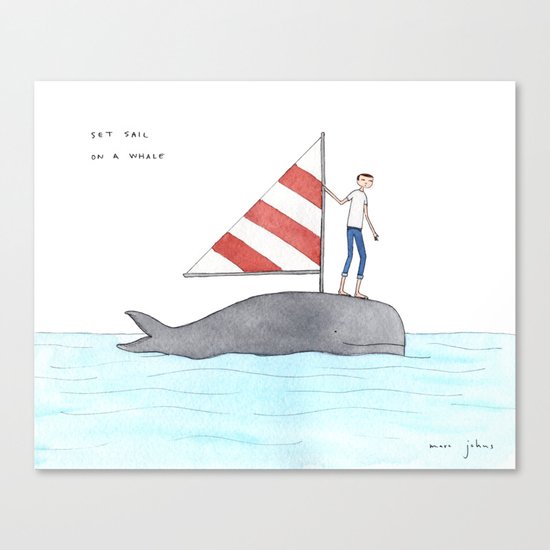 set sail on a whale Canvas Print