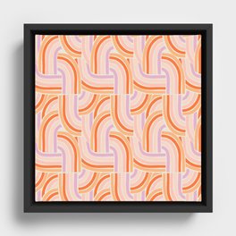 Rainbow Slide in Pink Orange and Lilac Framed Canvas