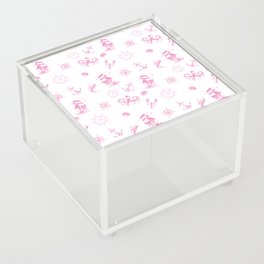 Pink Silhouettes Of Vintage Nautical Pattern Acrylic Box
