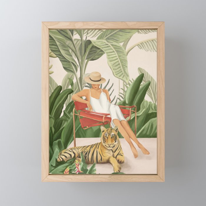 The Lady and the Tiger II Framed Mini Art Print