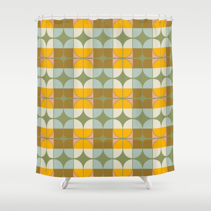 Mid Mod in Sage Shower Curtain