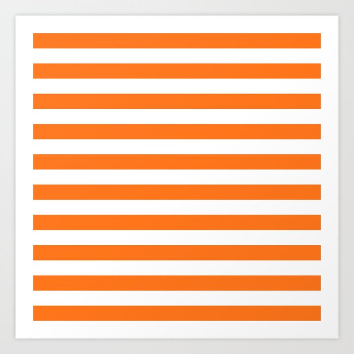 Stripes Texture (Orange & White) Art Print