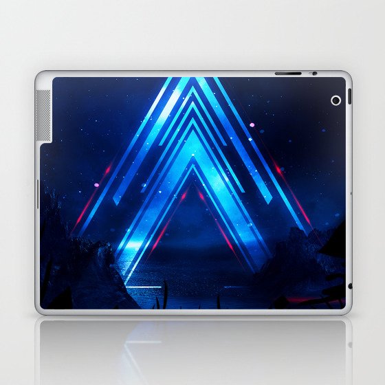 Neon landscape: Blue Triangle Laptop & iPad Skin
