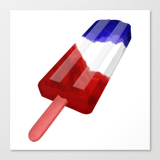 Popsicle Red White and Blue Canvas Print