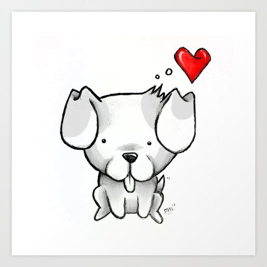 Cute Kawaii Puppy Dog Art Print by Jesse Steel | Society6