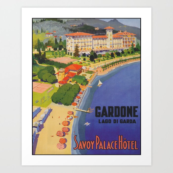 Gardone, Italy Vintage Travel Poster Art Print