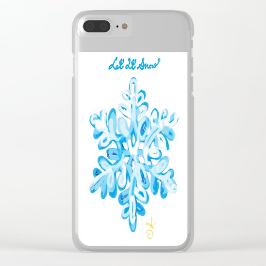 Let It Snow Snowflake Painting Clear iPhone Case