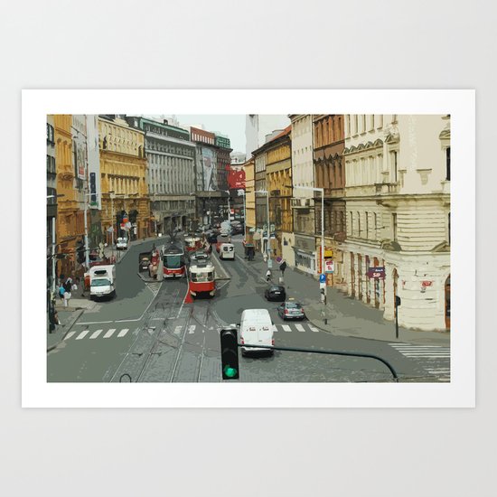 Retro PRAHA Art Print