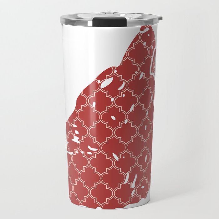 WOLF SILHOUETTE HEAD WITH PATTERN Travel Mug