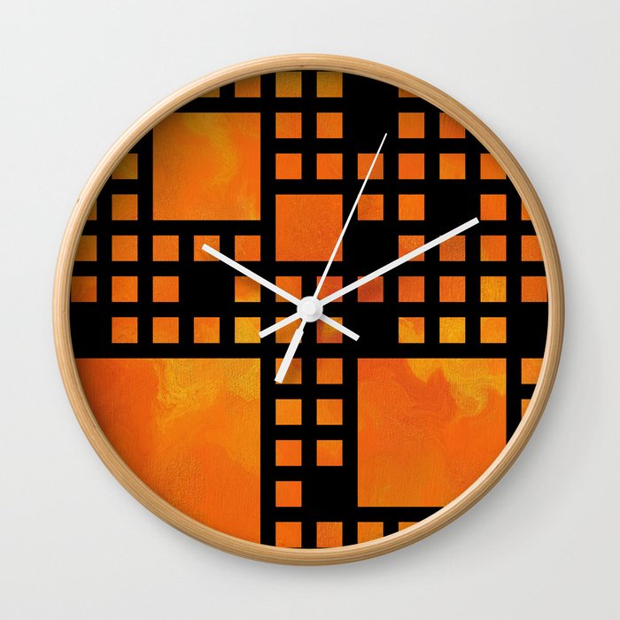 Visopolis V1 - orange flames Wall Clock