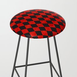 Through The Looking Glass Red Checkered Bar Stool