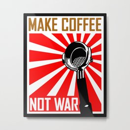 Japanese Propaganda Coffee Poster Metal Print | Cappuccino, Barista, Bartender, Tamper, Poster, Latteart, Machine, Graphicdesign, Coffee, Portafiler 