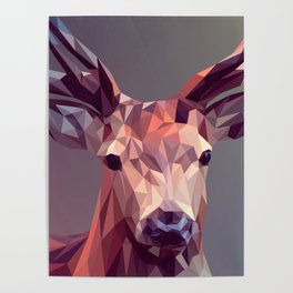 Polygon Deer Poster