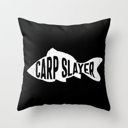 Carp Slayer Fishing Throw Pillow