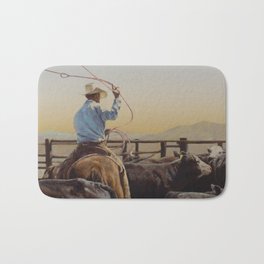 Lasso Bath Mat | Roper, Cattle, Oil, Rodeo, Beef, Arizona, Southwest, Texas, Cow, Daniel 