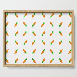 Hand painted watercolor orange black green carrots  Serving Tray