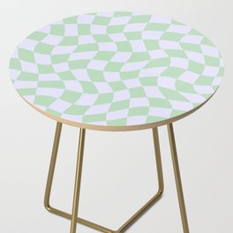 acid checked_ivory + mint Side Table