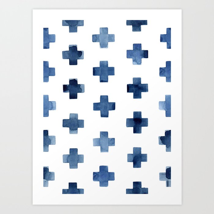 Crosses Scandinavian Pattern Art Print