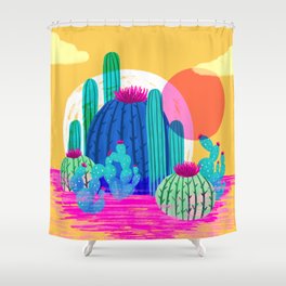 Cactus Sunset Shower Curtain