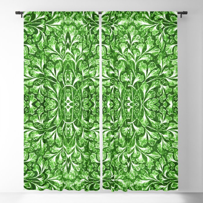 VINTAGE VICTORIAN LEAVES PATTERN. Blackout Curtain