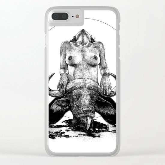 asc 729 - La lune de chasse (Two went in. I came out) Clear iPhone Case
