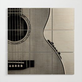 acoustic electric guitar music aesthetic close up elegant fine art photography  Wood Wall Art