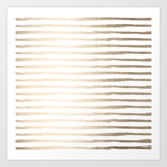White Gold Sands Thin Stripes Art Print