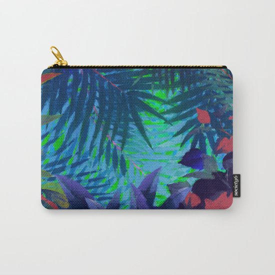Colorful abstract palm leaves Carry-All Pouch